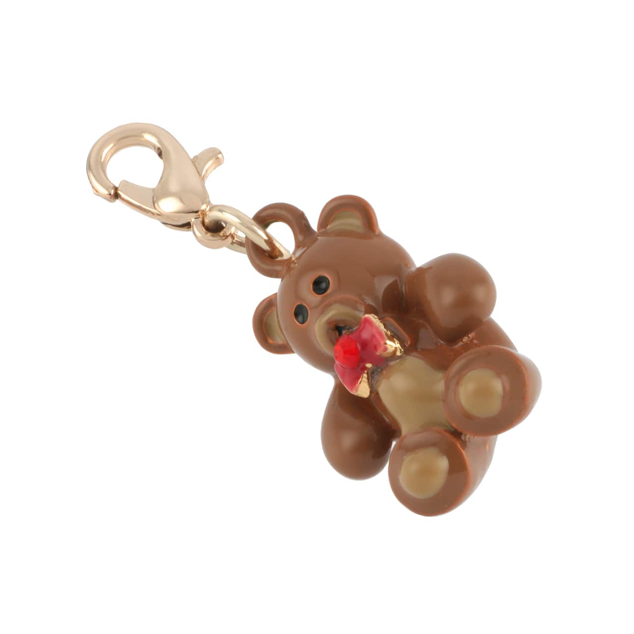 12 Pack: Brown & Gold Teddy Bear Charm by Bead Landing™